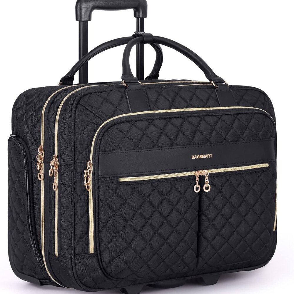 Rolling Laptop Bag Women, Briefcase for 17.3 Inch with Wheels Computer Case Work